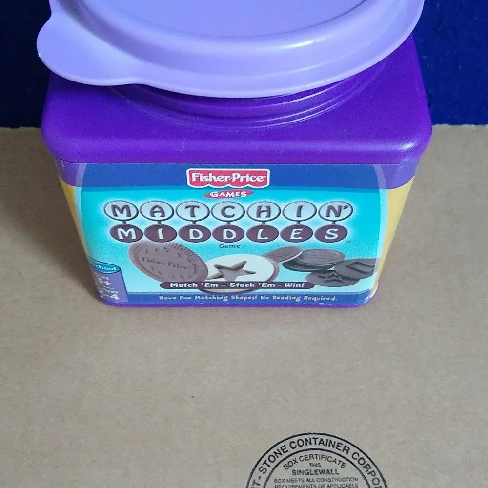 Fisher Price 2008 Matching Middles Game shapes + Cookies A B C + Talking Jar Num
